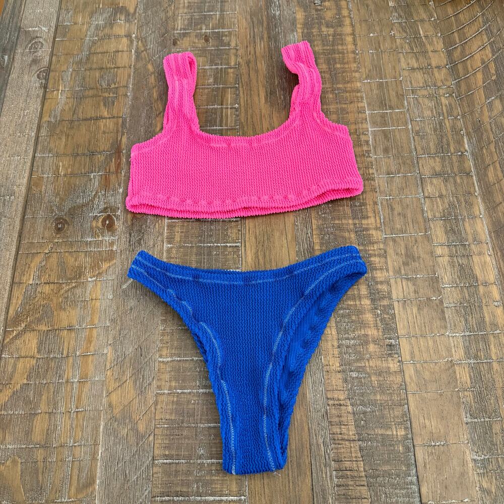 RIELLI blue and pink bikini set #swimwear #summer
